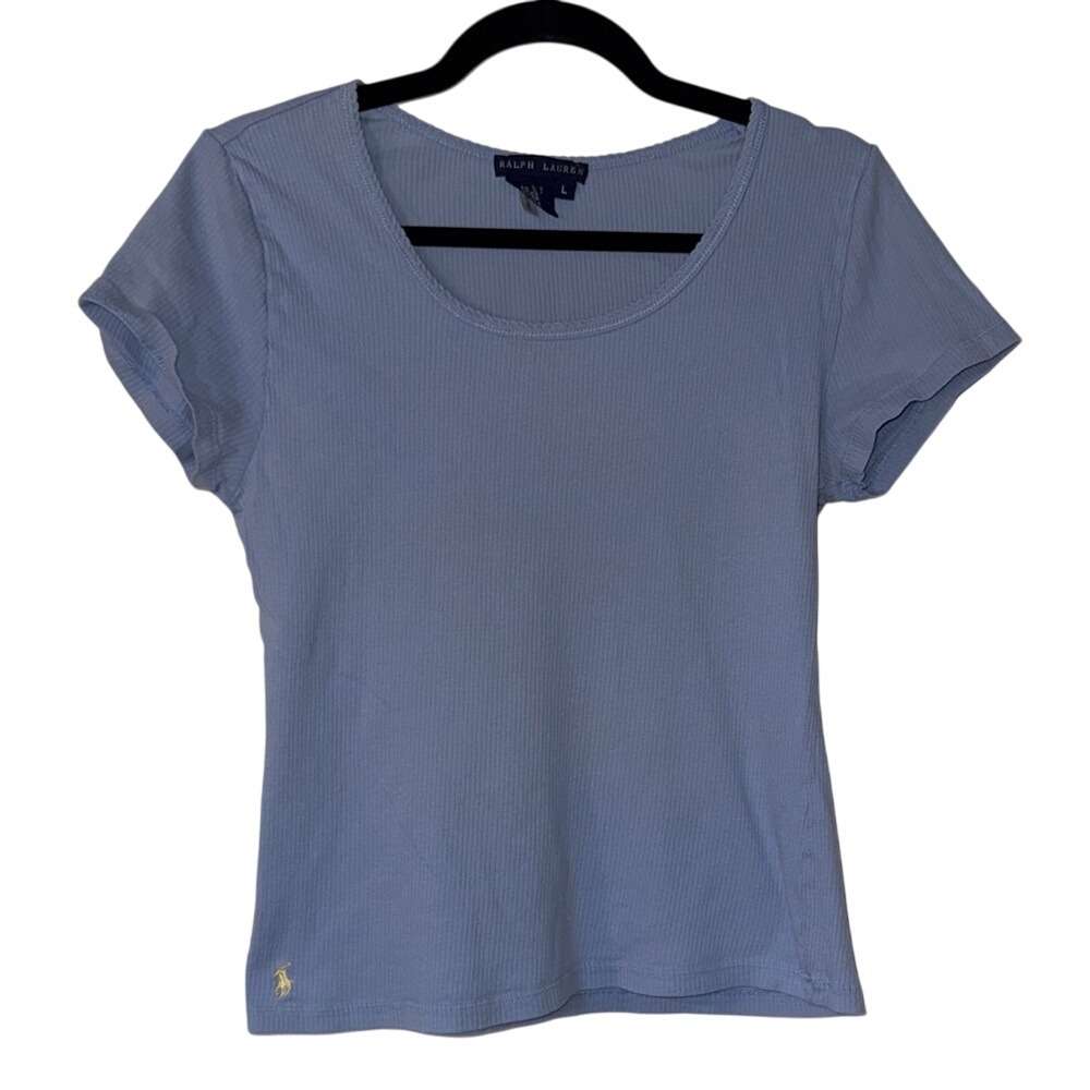 Ralph Lauren Light Blue Cotton T-Shirt‎ Women's Large